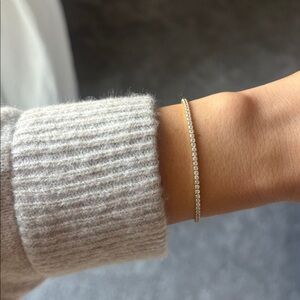 14K Gold Plated Micro Tennis Bracelet with Toggle